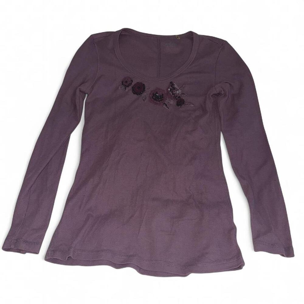 Caslon Y2K Purple Thermal Top Sequin Floral Fairycore Bella Swan Academia L